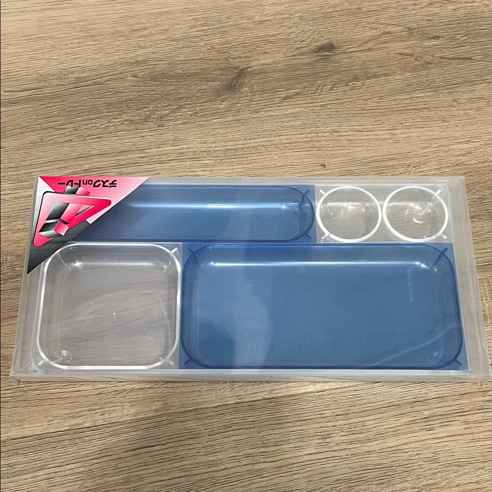 Blue and Clear Plastic Organizer Tray